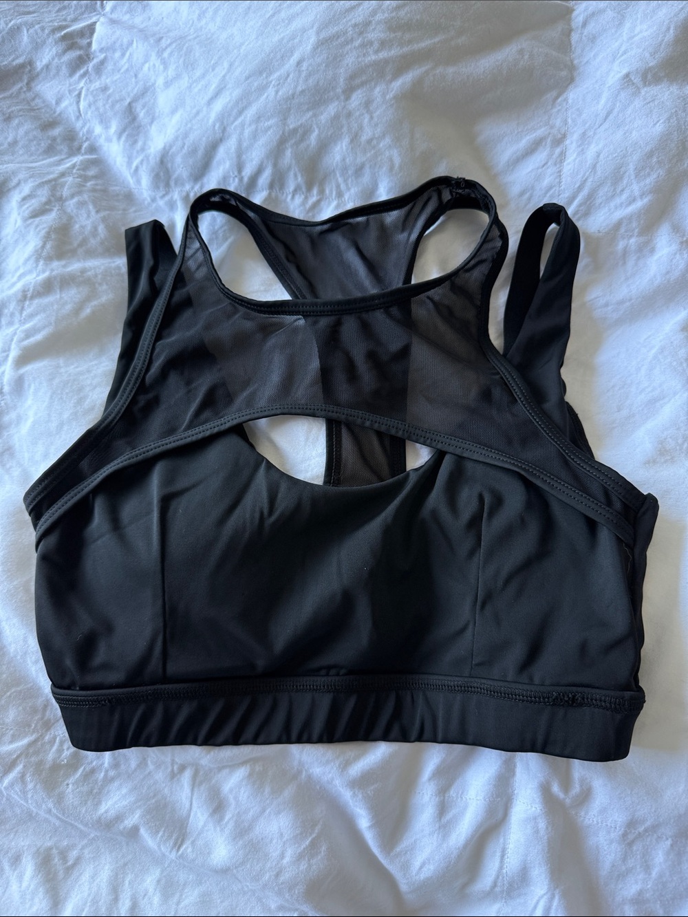 Cleo Harper Black Mesh-Back Sports Bra